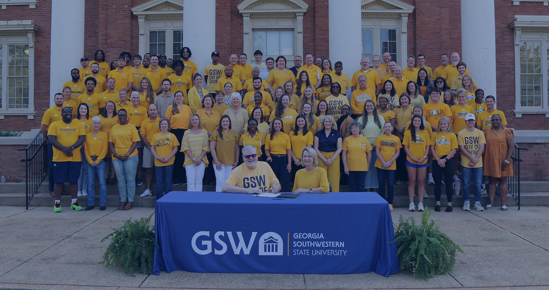 Faculty, staff, GSW President, and Americus mayor at proclamation