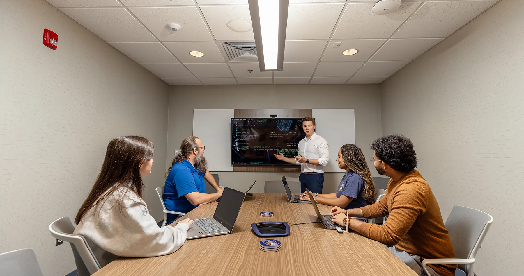 Group of students practicing code