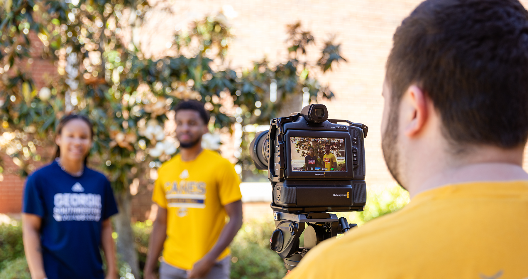 Student recording video of other students