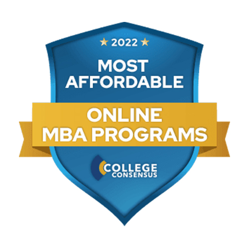 Nation’s Most Affordable Online MBA Program badge