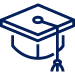 Blue Graduation Cap Icon