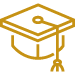Gold graduation cap icon