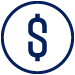 Blue Dollar Sign Icon