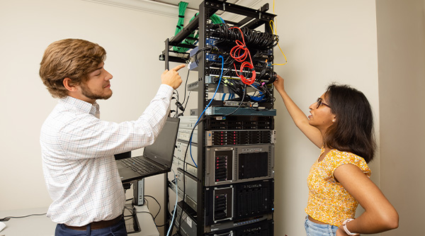 Students building computer