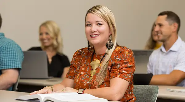 Female student at desk