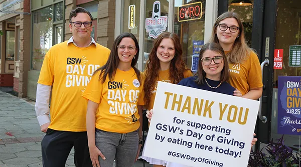 Faculty and students participating in Day of Giving