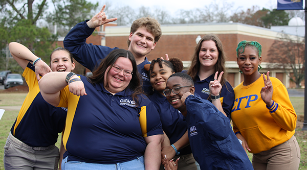 Students posing at Preview Day