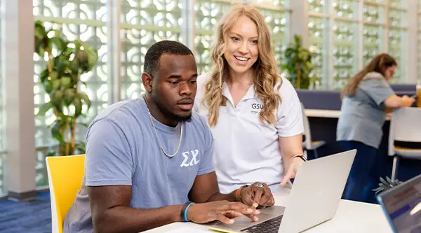 Student receiving academic advisement