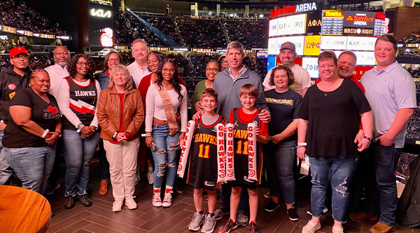 GSW alumni and friends at Hawks game