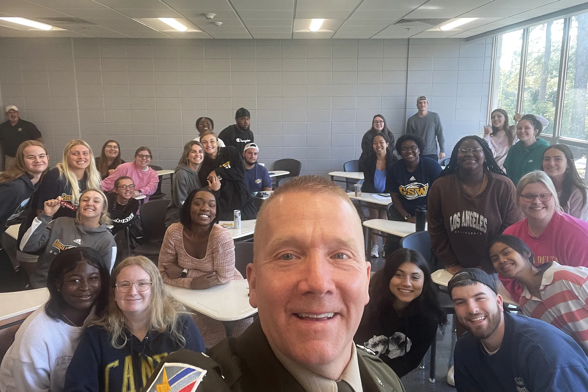 General Carden with GSW students