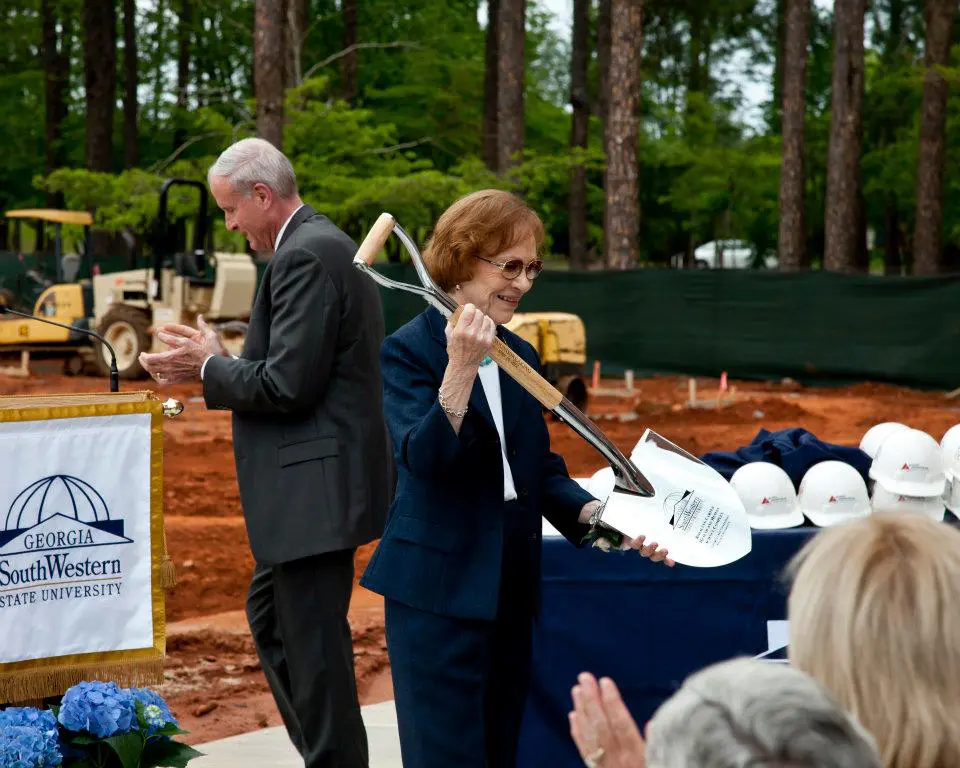 Rosalynn Carter at the groundbreaking ceremony for the Rosalynn Carter Health and Human Sciences Complex at Georgia Southwestern State University. (2011)