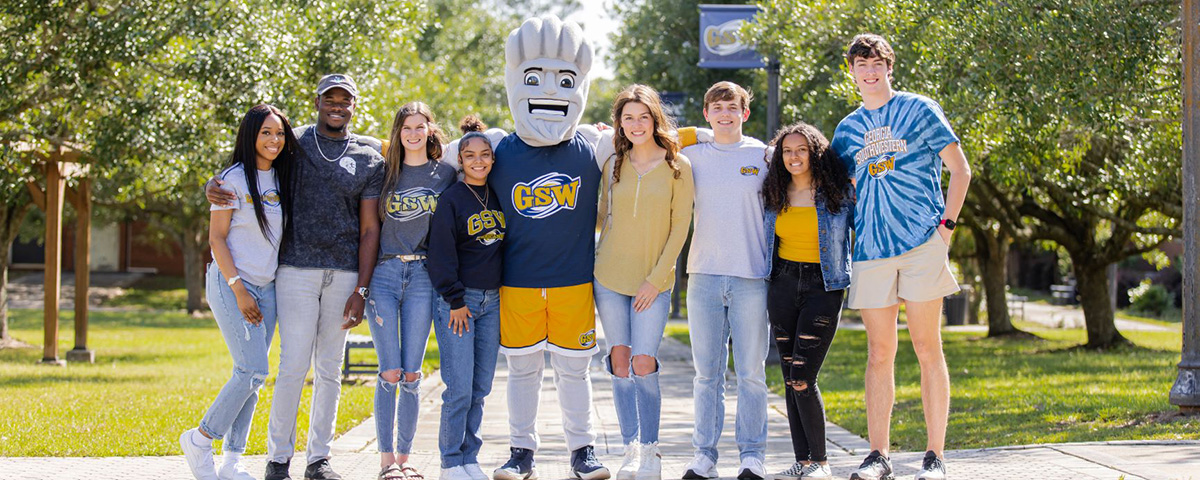 group photo of Carter Leadership students in matching gold shirts