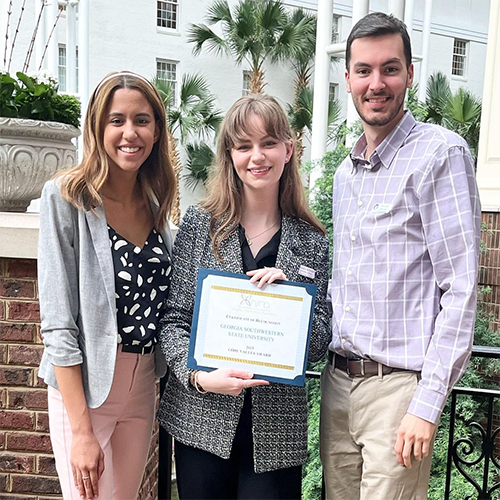 students with their award