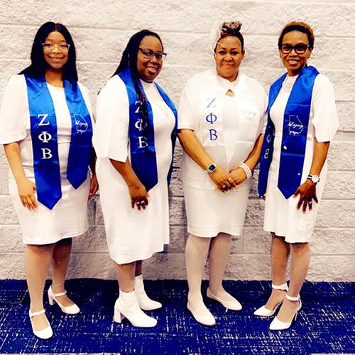 Zeta Phi Beta members at conference