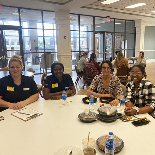 Waffle House representatives mingle with GSW students and faculty