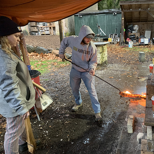 students use kiln