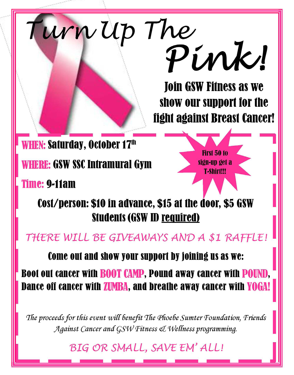 flyer for fitness event