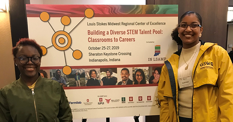 students at conference