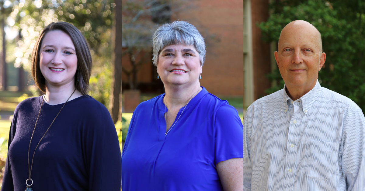 headshots of Amanda Barrett, Pam Green, and Brian Mallett