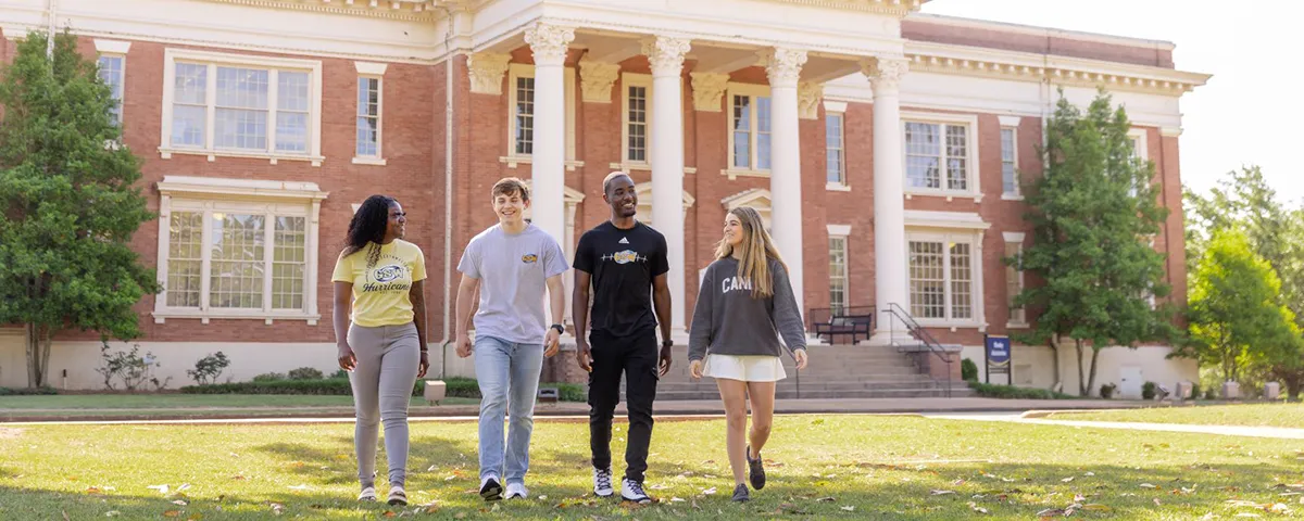 students walking on campus