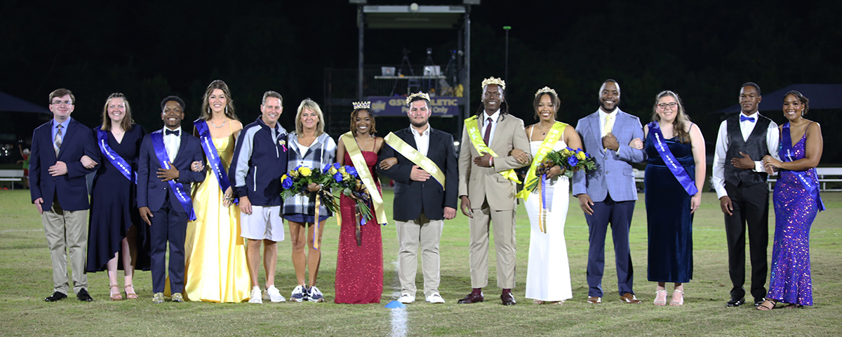 Homecoming Court on soccer field