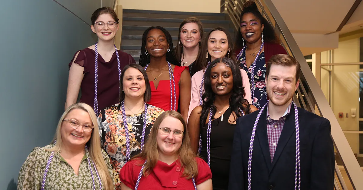 students with honor society cords