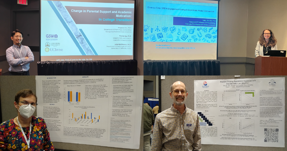 faculty with their presentations and posters