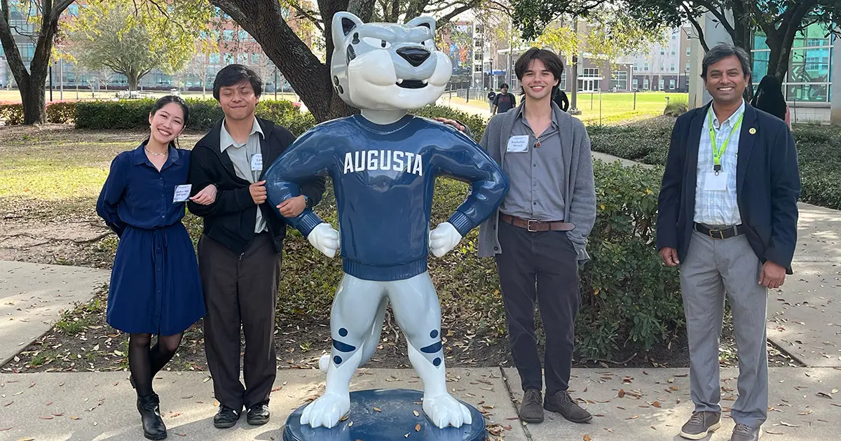 students on AU's campus