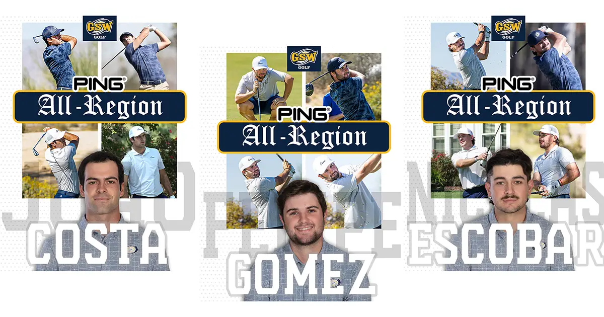 graphic of three golfers