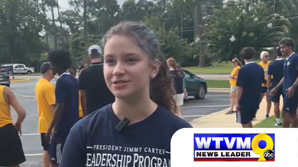 student being interviewed