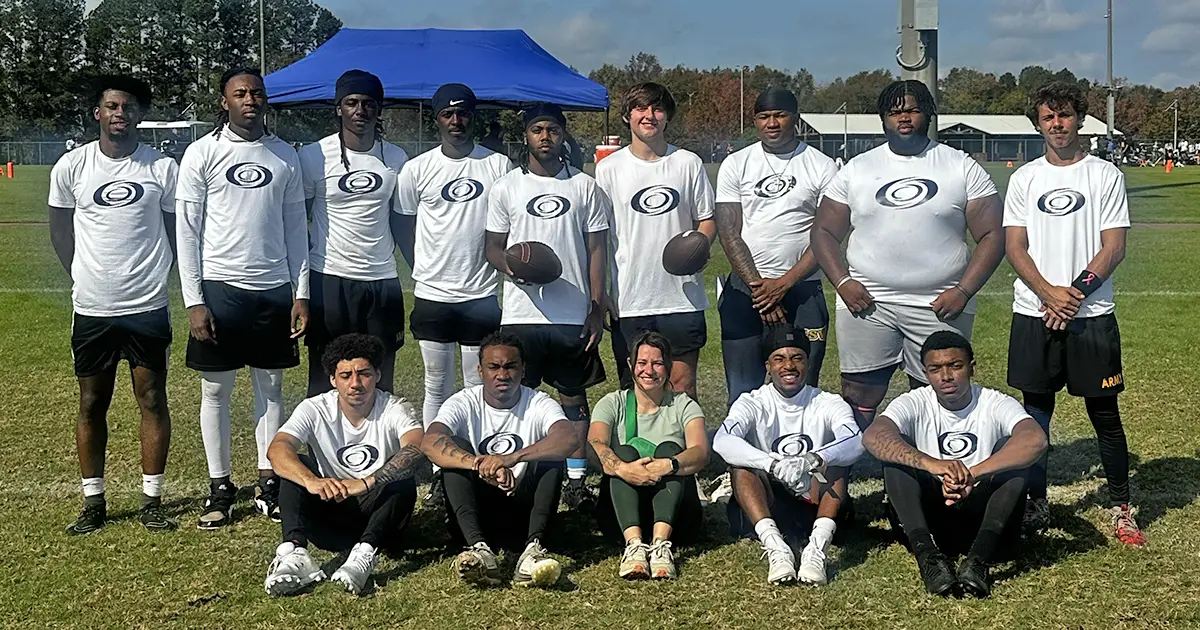 flag football team on the field