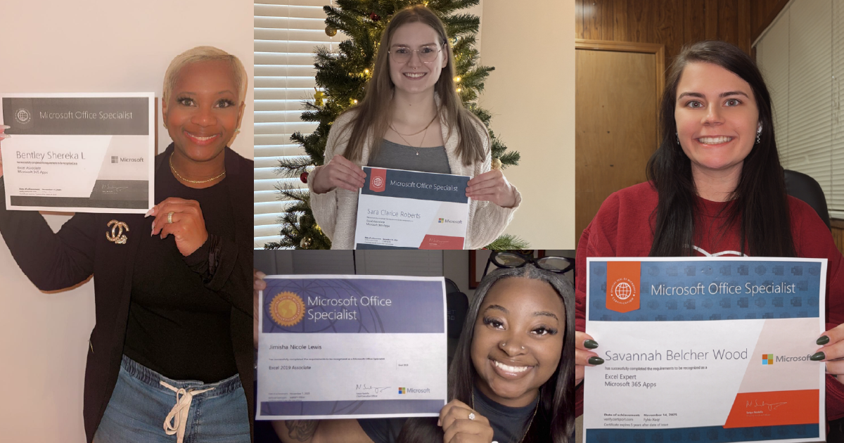 collage of students with certificates
