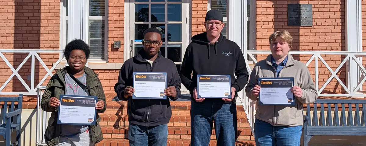 students hold certificates