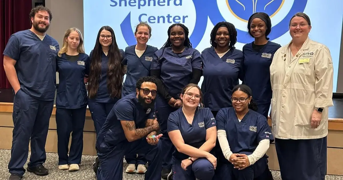 nursing students in scrubs