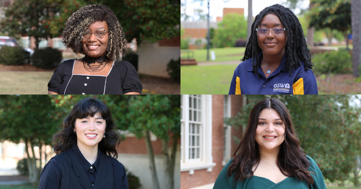 collage featuring headshots of Kennedy, Tyeshia, Hanae, and Edith