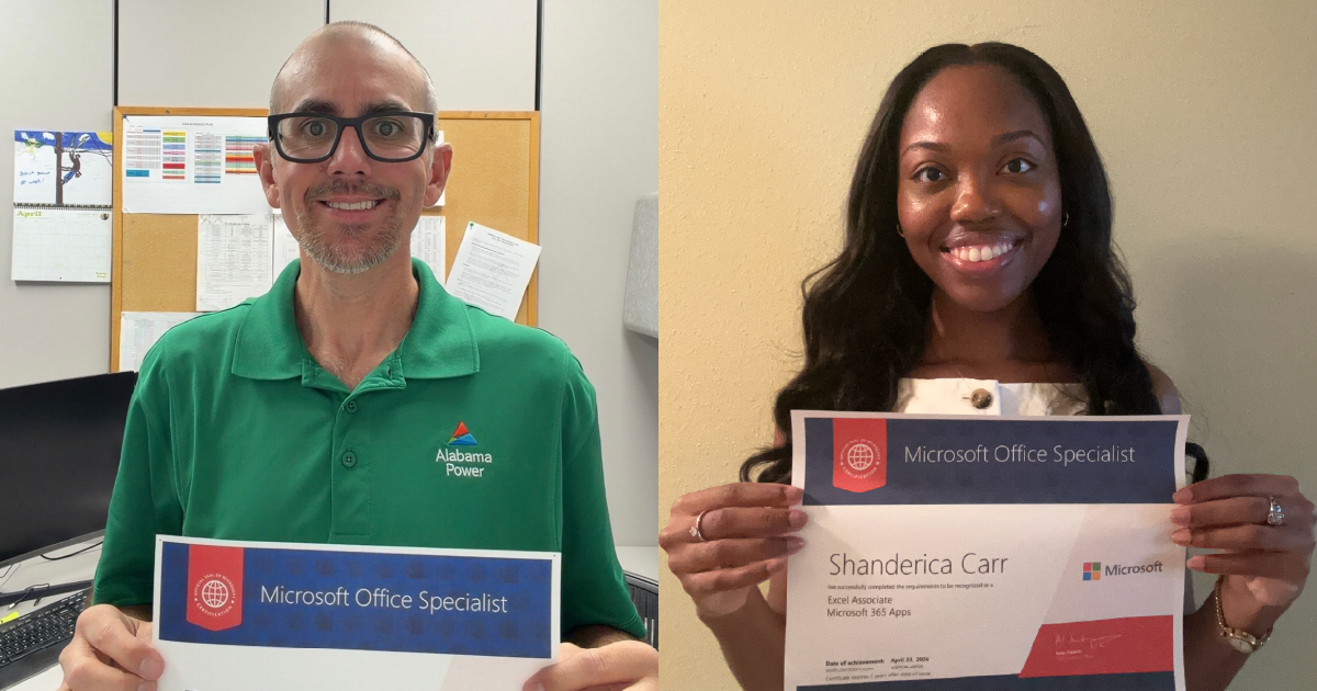 Tony and Shanderica hold certificates