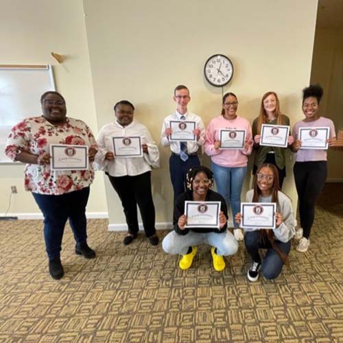 NSLS students with certificates