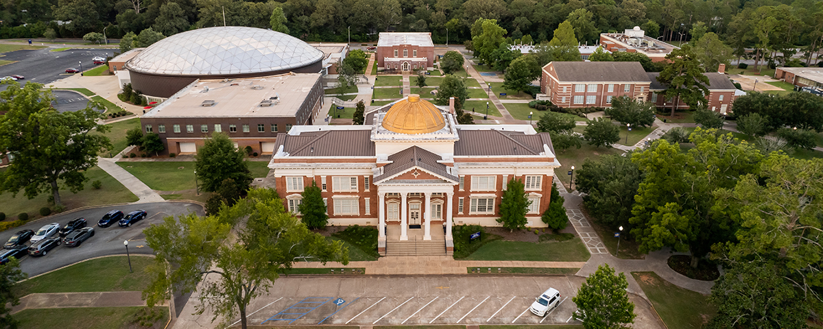 aerial photo of campus