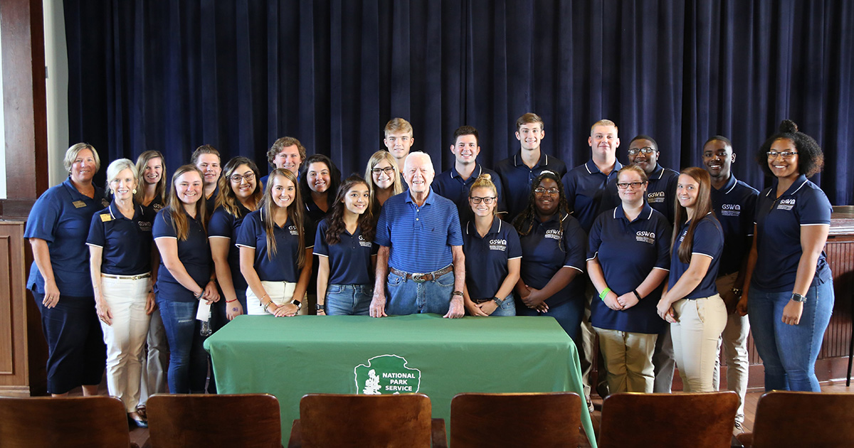 Carter Leadership Students with President Jimmy Carter