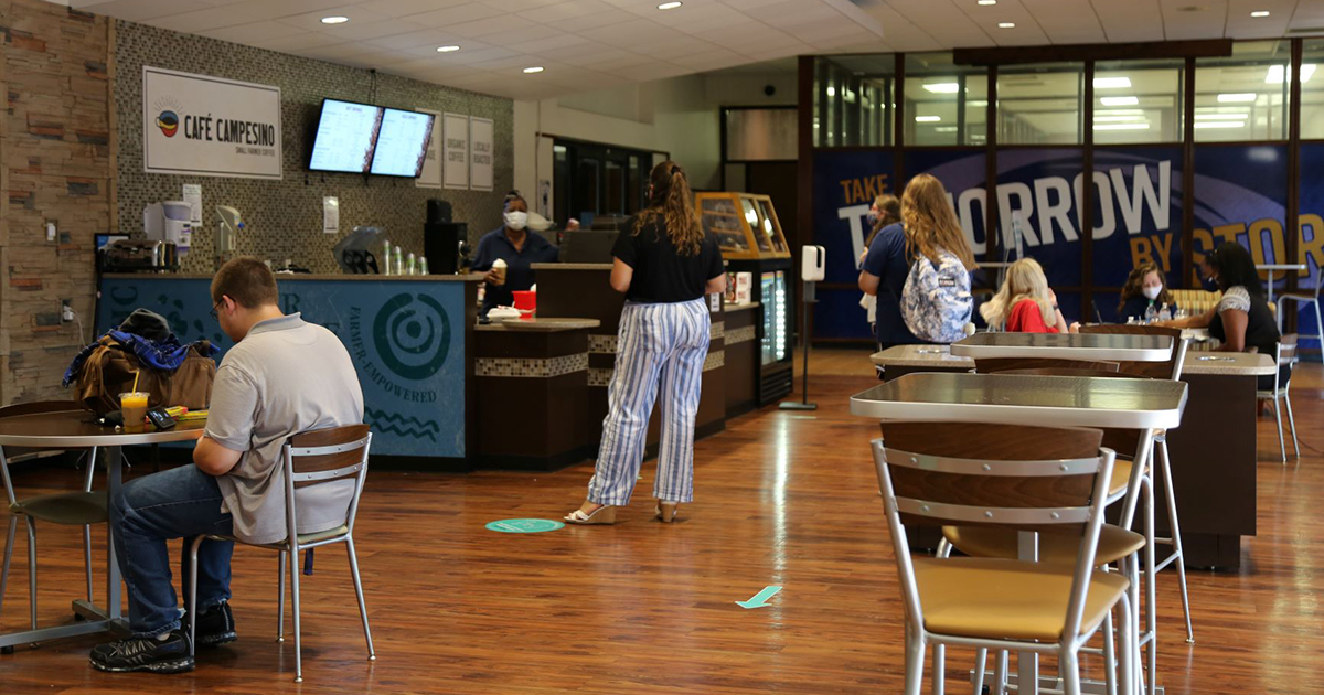 guests in line for coffee