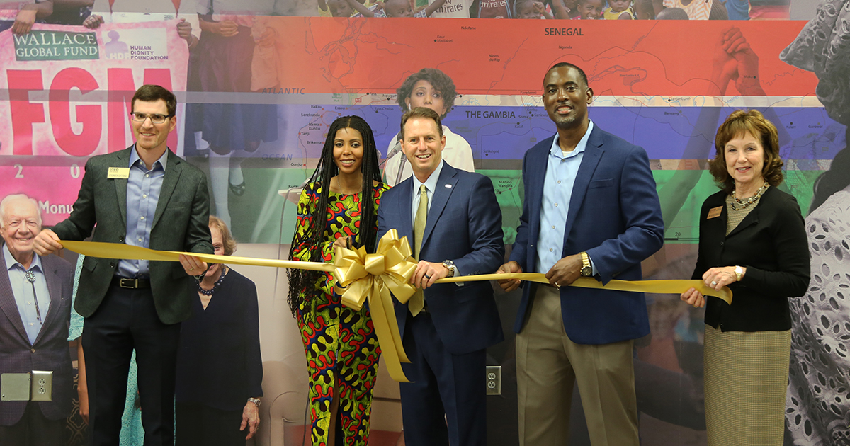 Ribbon cutting for Jaha Dukureh classroom