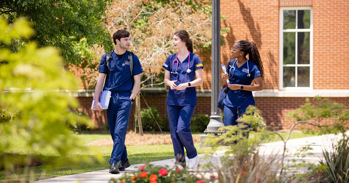 Nursing Students Walking Campus