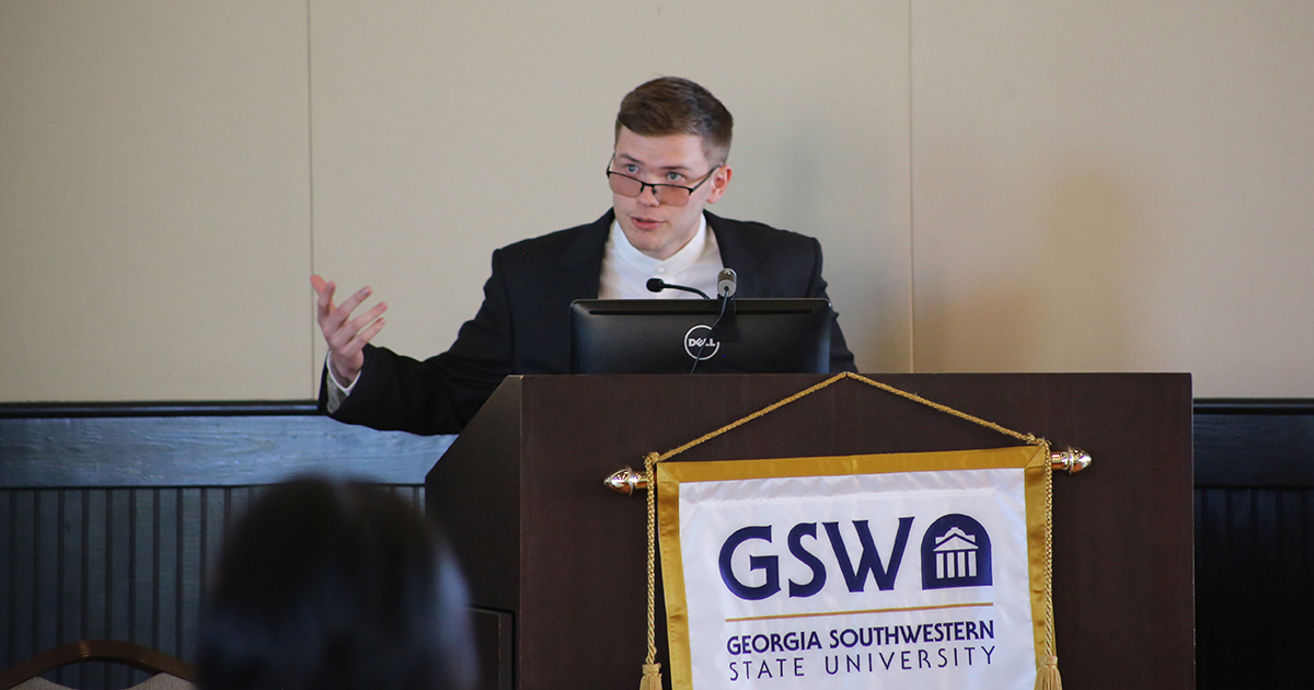 Ian Wynn of Plains won first place for his oral presentation, “Utilization of a Modified SIR Model to Address Outbreak Policy Regarding Endemic-Stage COVID-19.”