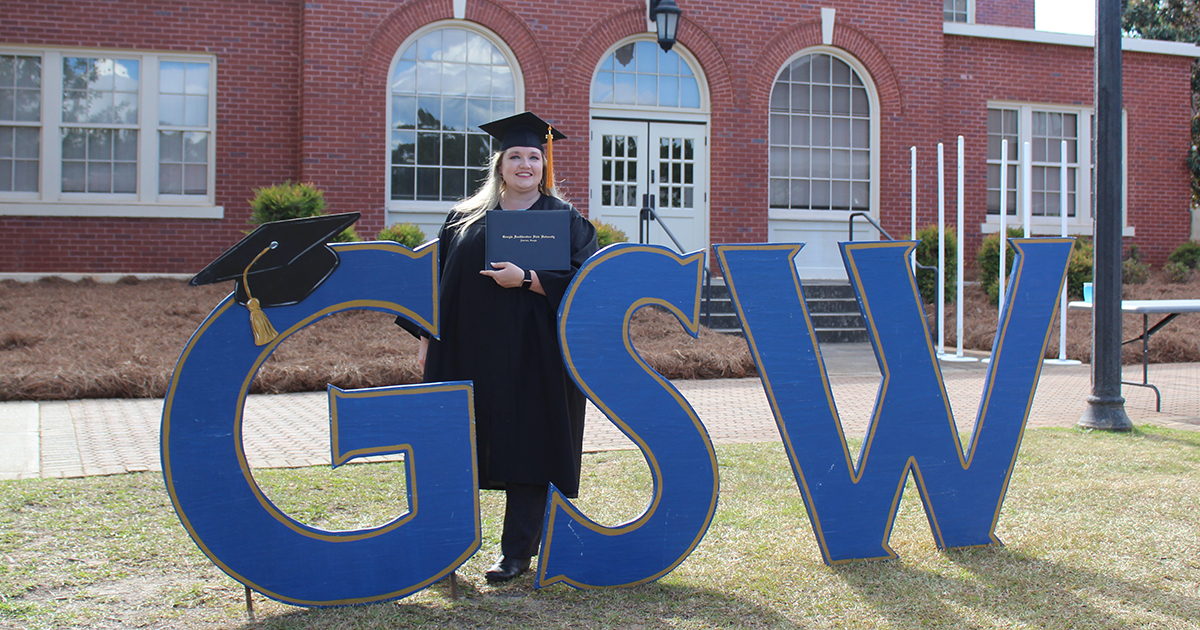 PJ after her graduation ceremony