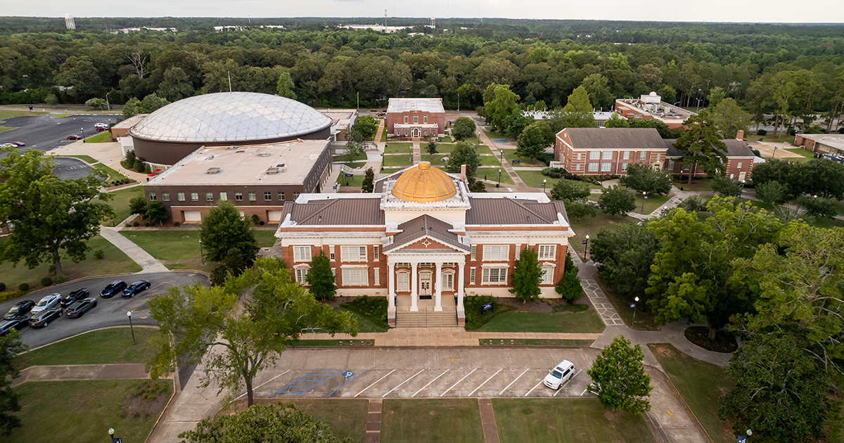 aerial photo of campus