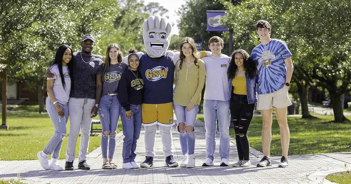 GSW students stand with Surge, school mascot