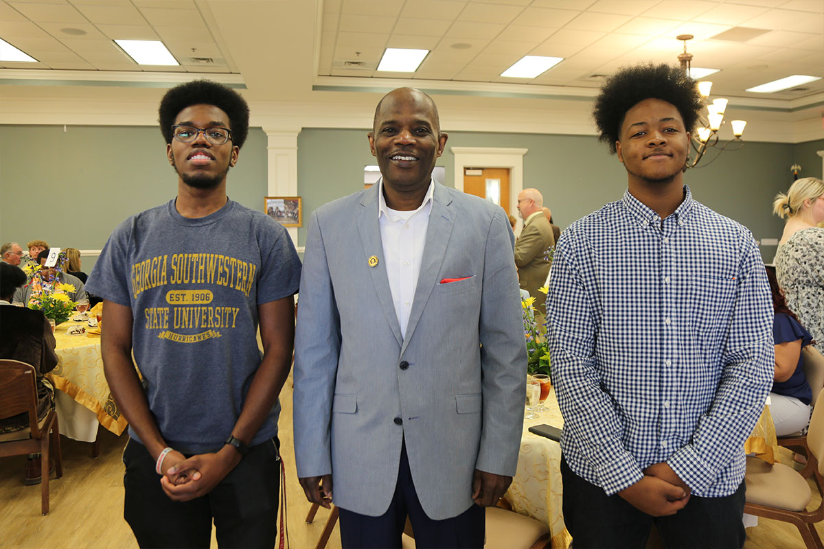 Scholarship recipients with donor Mr. Irvin Anderson