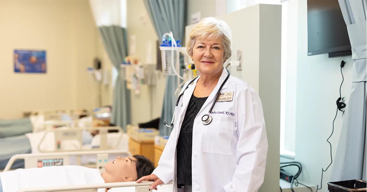 Dr. Sandra Daniel in nursing lab