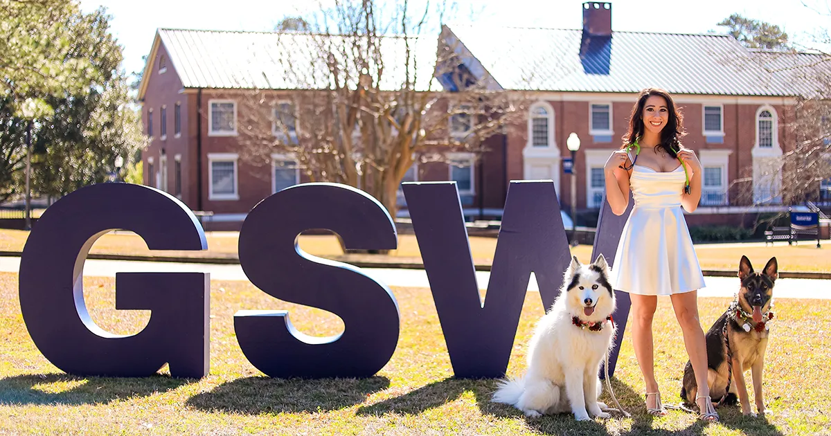 Kassie Prusko with her two dogs