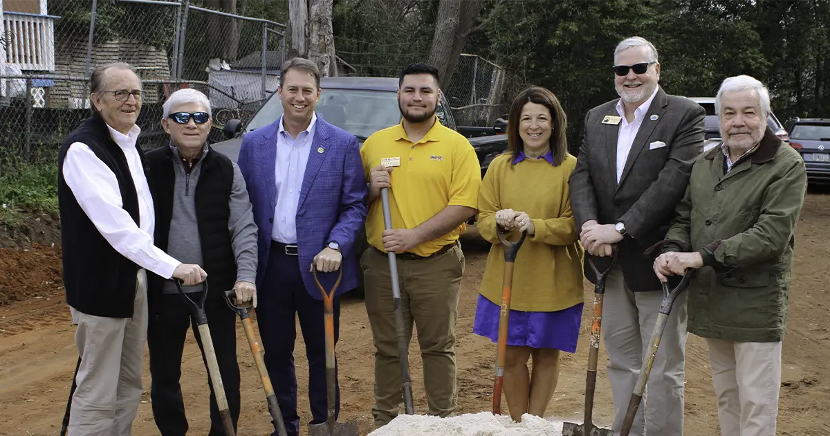 President Weaver and friends meet for groundbreaking event